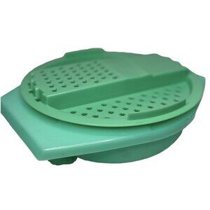 Vtg Tupperware 2pc Green Cheese Grater Slicer Bowl Jadite 787-8 & 786-7 NO LID